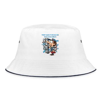 Klempner im Einsatz: geplatzte Rohre - Bucket Hat - Weiß/Navy - Vorne