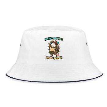 Inventar voller Gehirnleerer Opossumspieler - Bucket Hat - Weiß/Navy - Vorne