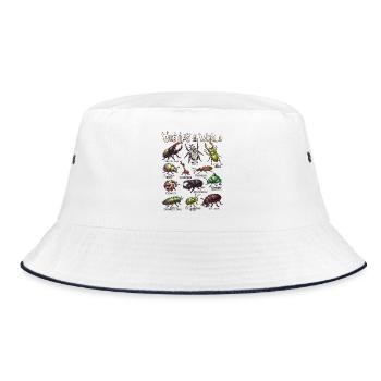 Beetles of the World Insect Infographic - Bucket Hat - Weiß/Navy - Vorne