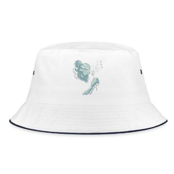 Bigfoot bläst Löwenzahn Vintage - Bucket Hat - Weiß/Navy - Vorne