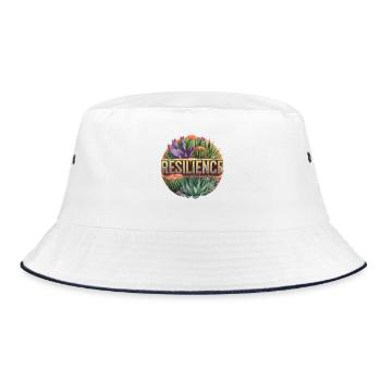  Resilience Kaktus Wüstenpflanzen Stärke - Bucket Hat - Weiß/Navy - Vorne