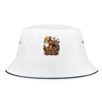 Dogs Because People Are Creepy Halloween - Bucket Hat - Weiß/Navy - Vorne