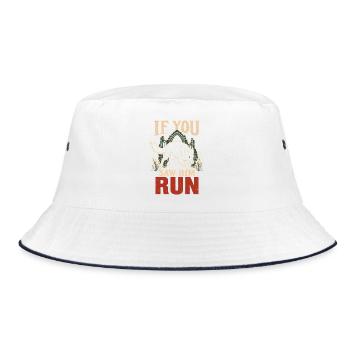 Black Shuck Ostanglische Folklore Geisterhund - Bucket Hat - Weiß/Navy - Vorne