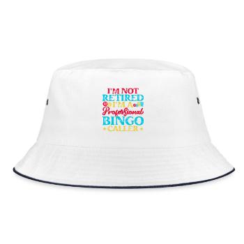 Bingo Game Professional Bingo Caller Bingo - Bucket Hat - Weiß/Navy - Vorne