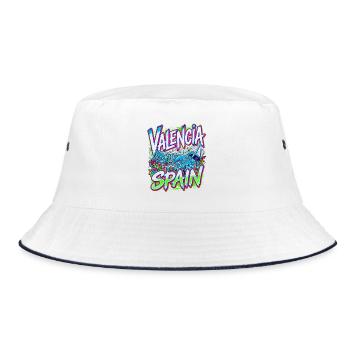 Valencia Spain Vibrant City Festival Travel - Bucket Hat - Weiß/Navy - Vorne