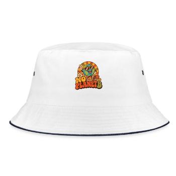 No Planet B – Erde Umweltschutz Retro - Bucket Hat - Weiß/Navy - Vorne