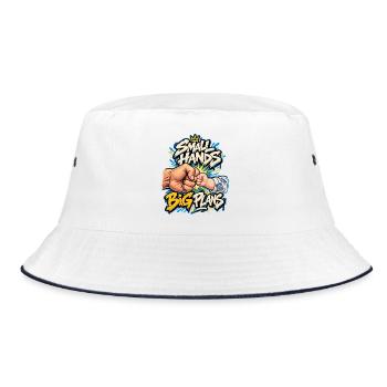 Kleine Hände Große Pläne - Bucket Hat - Weiß/Navy - Vorne