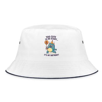 Too Cute To Be Scary 5. Geburtstag Monster - Bucket Hat - Weiß/Navy - Vorne