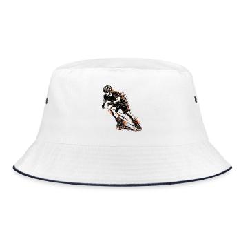 Inline Skater Action – Inlineskating Sport - Bucket Hat - Weiß/Navy - Vorne