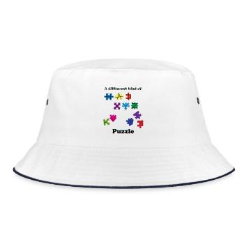 EINE ANDERE ART VON PUZZLE - Bucket Hat - Weiß/Navy - Vorne