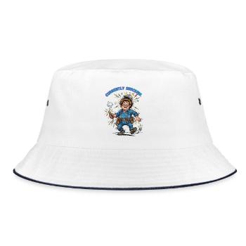 Derzeit Elektriker für Schocks - Bucket Hat - Weiß/Navy - Vorne