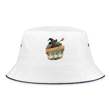 Chihuahua Spell Squad Halloween Hexenkatze - Bucket Hat - Weiß/Navy - Vorne