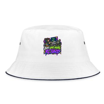 Just One More Round Neon - Bucket Hat - Weiß/Navy - Vorne