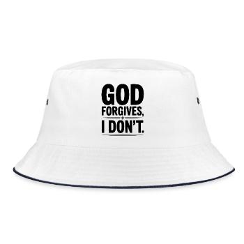 Gott vergibt, ich nicht. - Bucket Hat - Weiß/Navy - Vorne
