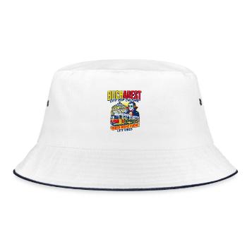 Bucharest City Pop Culture Romania Event - Bucket Hat - Weiß/Navy - Vorne