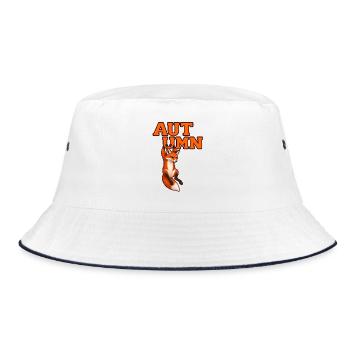 Fox – Herbst-Wildtierdesign - Bucket Hat - Weiß/Navy - Vorne