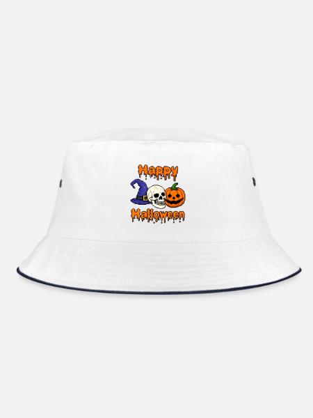 Fröhliches Halloween - Bucket Hat - Weiß/Navy