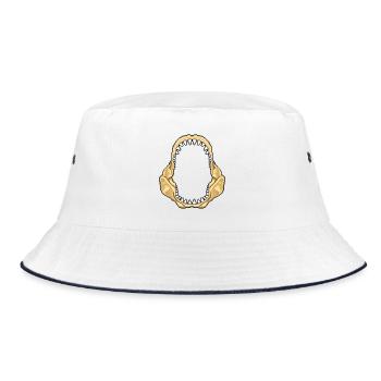 Hai-Kiefer - Bucket Hat - Weiß/Navy - Vorne