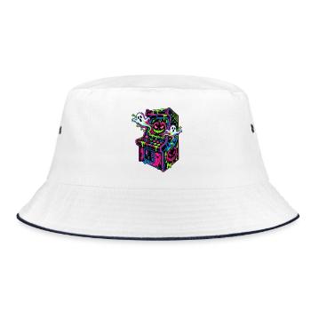 Neon Halloween Arcade Drips - Bucket Hat - Weiß/Navy - Vorne