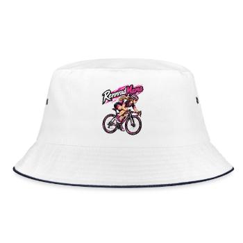 Rennrad Mama Pinkpower Frauen - Bucket Hat - Weiß/Navy - Vorne