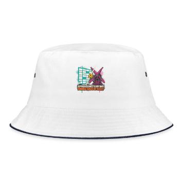 Spreadsheets by Day Bass by Night - Bucket Hat - Weiß/Navy - Vorne