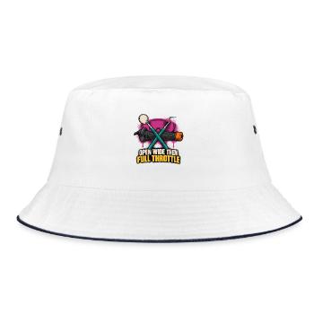 Offen Weit Dann Volle Gas - Bucket Hat - Weiß/Navy - Vorne