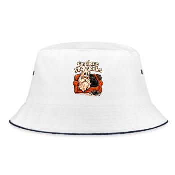 I'm Here For Cuddles Halloween Sofa Kater und - Bucket Hat - Weiß/Navy - Vorne