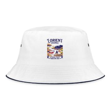 Lorient France Atlantic Coast Maritime Harbor Port - Bucket Hat - Weiß/Navy - Vorne