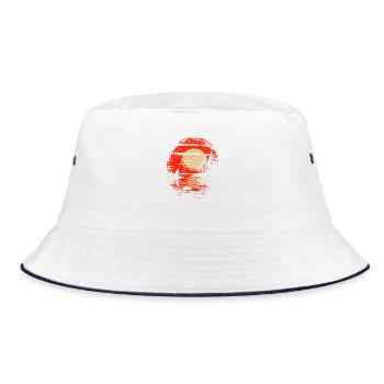 Fischen Retrowave - Bucket Hat - Weiß/Navy - Vorne