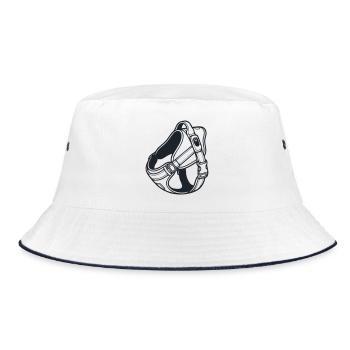 Haustiergeschirr Gassi Grafik - Bucket Hat - Weiß/Navy - Vorne