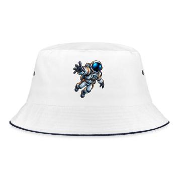 Astronaut Comic - Bucket Hat - Weiß/Navy - Vorne