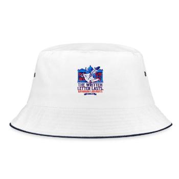 The Written Letter Lasts Munich Bavarian Libraries - Bucket Hat - Weiß/Navy - Vorne