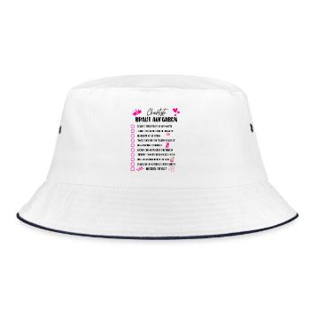 JGA Braut Checkliste Mädelsabend Party Motiv - Bucket Hat - Weiß/Navy - Vorne