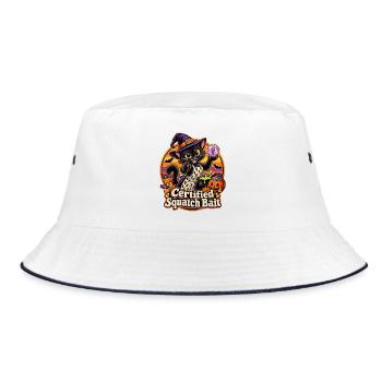 Halloween-Hexenkatze Certified Squatch Bait - Bucket Hat - Weiß/Navy - Vorne