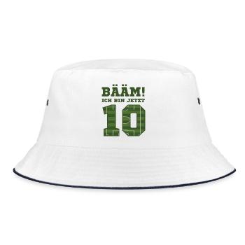 10. Geburtstag Fußballspieler - Bucket Hat - Weiß/Navy - Vorne