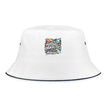 Internationaler Tag der Menschen mit Behinderungen - Bucket Hat - Weiß/Navy - Vorne
