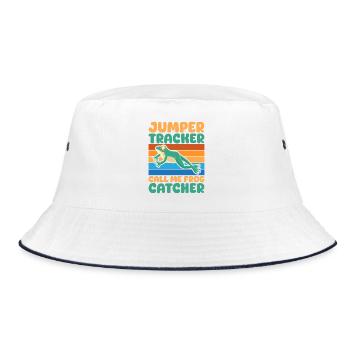 Frog Catcher Jumper Tracker Call Me Catcher Frog - Bucket Hat - Weiß/Navy - Vorne