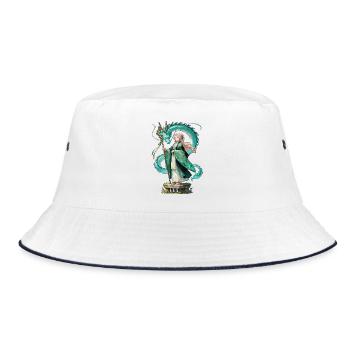 Ryuu Sage – Drachen Magierin Anime Manga - Bucket Hat - Weiß/Navy - Vorne
