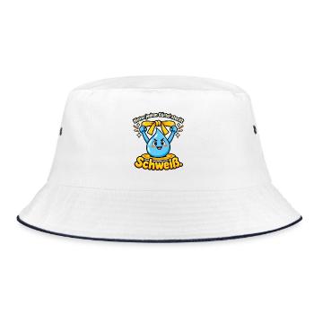 Kampfsport Gürtelprüfung Schweiß Disziplin - Bucket Hat - Weiß/Navy - Vorne