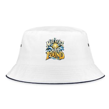 Not Lost Just Found Cross - Bucket Hat - Weiß/Navy - Vorne