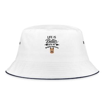  Das Leben Ist Besser Mit Meinem Belgian - Bucket Hat - Weiß/Navy - Vorne