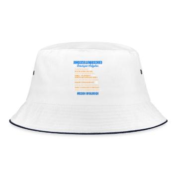 Junggesellenabschied Aufgaben Bräutigam Checkliste - Bucket Hat - Weiß/Navy - Vorne