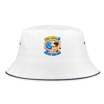 Ich War 6 Jetzt Bin Ich 7 – Six Seven 7 Geburtstag - Bucket Hat - Weiß/Navy - Vorne