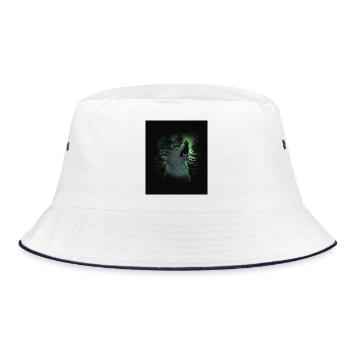 Wolfsruf im Nordlicht - Bucket Hat - Weiß/Navy - Vorne