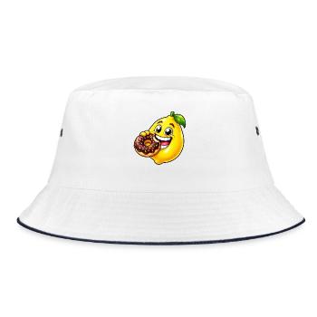 Süße Cartoon Zitrone Keks Dessert - Bucket Hat - Weiß/Navy - Vorne