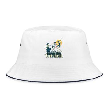 Tanzlehrer Spruch Fortschritt Tanzunterricht - Bucket Hat - Weiß/Navy - Vorne