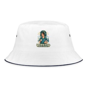 Pflegekraft Krankenpflege Schichtarbeit - Bucket Hat - Weiß/Navy - Vorne
