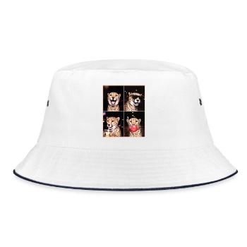 Geparde Gepard - Bucket Hat - Weiß/Navy - Vorne