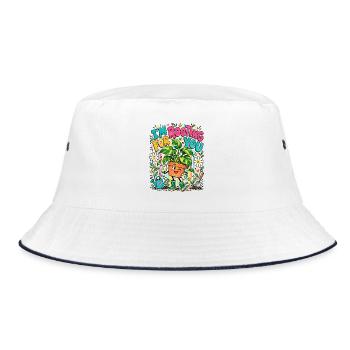 Ich roote für dich Pflanze - Bucket Hat - Weiß/Navy - Vorne