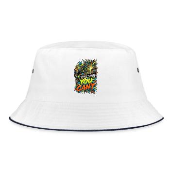 Ich Baue Dinge, Die Du Nicht Kannst - Bucket Hat - Weiß/Navy - Vorne